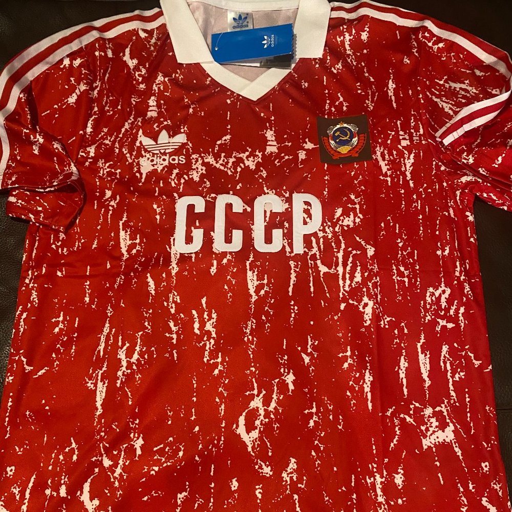 Adidas RETRO USSR SOVIET UNION National Team Mens JERSEY Sz M,L,XL,2X New w tags